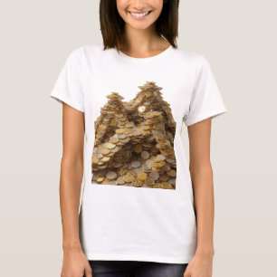Dynamiskt Silver ABSTRAKT KONST Konstnärligt Motiv T Shirt