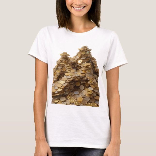 Dynamiskt Silver ABSTRAKT KONST Konstnärligt Motiv T Shirt (Framsida)