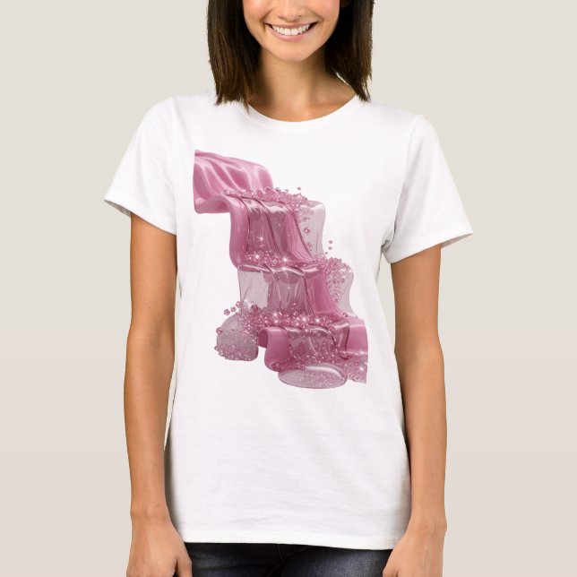 Dynamiskt Silver ABSTRAKT KONST Modeutskrift T Shirt (Framsida)