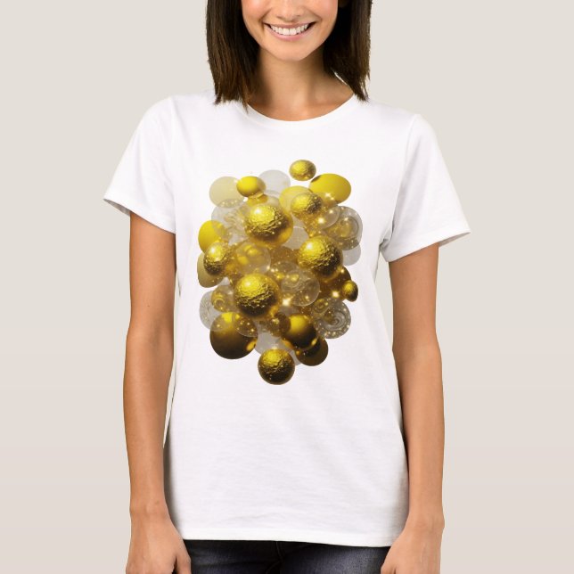 Dynamiskt silver GLITTRANDE LJUSBOLLAR T Shirt (Framsida)