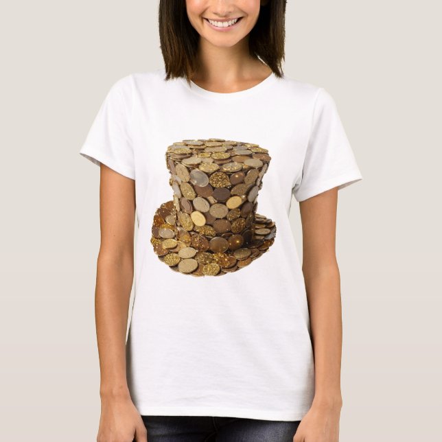 Dynamiskt Silver PENGAPUNGE 3D Text Konst T Shirt (Framsida)