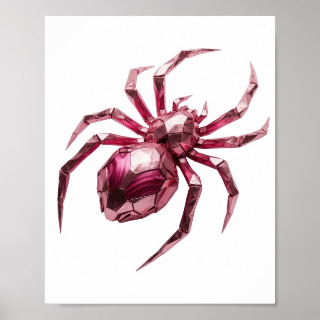 Dynamiskt Silver RÖD SPINDEL Anpassad design Poster (Framsidan)