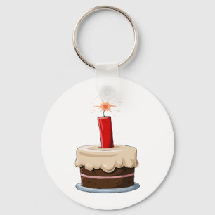 Dynamit i en tårta Keychain Nyckelring