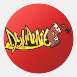 Dynamit Runt Klistermärke