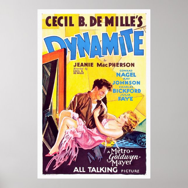 Dynamite, Cecil B. DeMille - Vintage Classic Movie Poster (Framsidan)