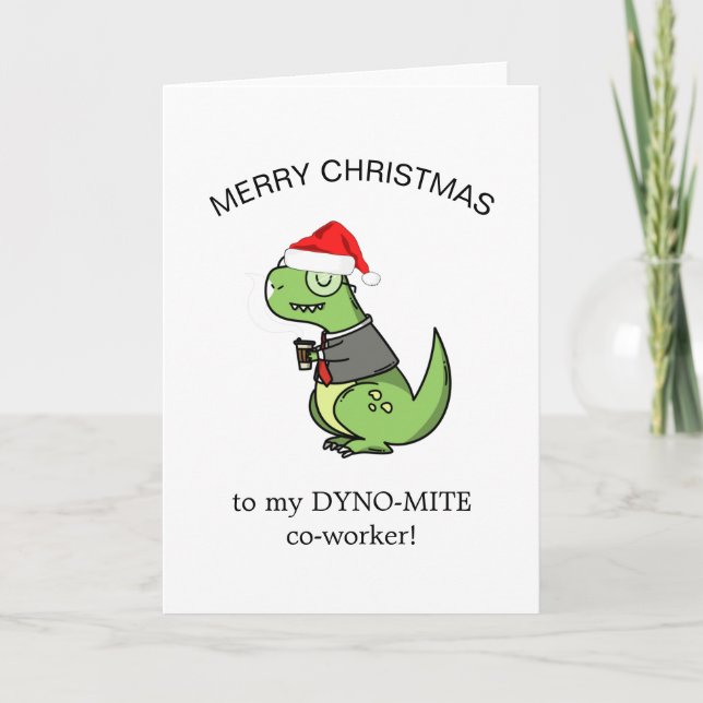 Dynamite coworking dinosaur lustig god jul kort (Framsida)