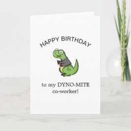 dynamite coworking dinosaur pun lustig födelsedag kort