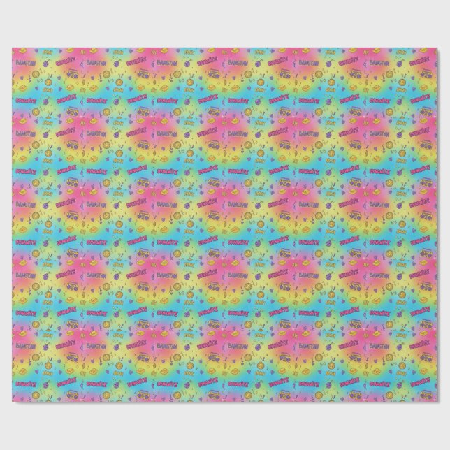 Dynamite Pop Art Rainbow Pattern Presentpapper (Platt)