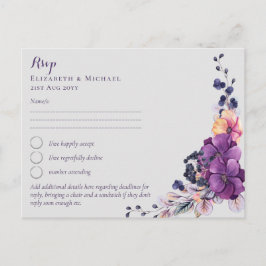 Dynasty OSA MENU Lila Ginger Blommigt Bröllop Vykort