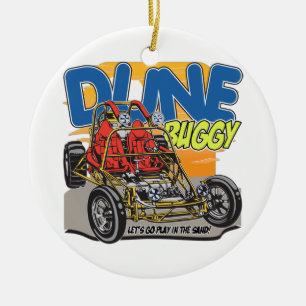 DynBuggylek i sanden Julgransprydnad Keramik