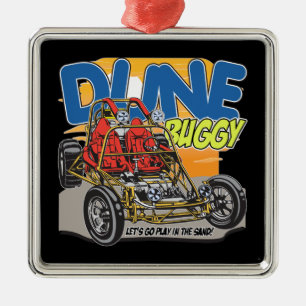 DynBuggylek i sanden Julgransprydnad Metall