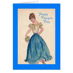 Dyngus Day Card Girl Dancing Hälsningskort