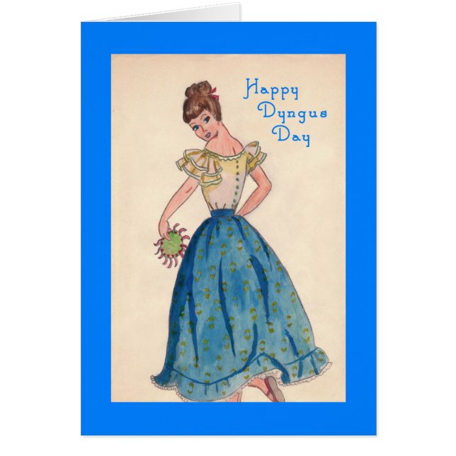Dyngus Day Card Girl Dancing Hälsningskort (Framsidan)