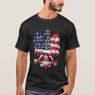 Dyngusdagen Polska Eagle American Flagga Usa Polen T Shirt
