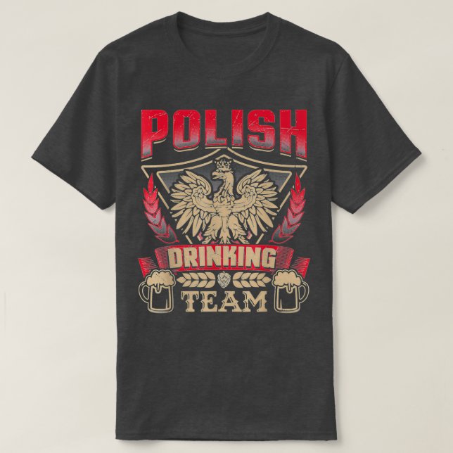 Dyngusdagen Polska öl Polen Eagle Drinking Drunk T Shirt (Design framsida)