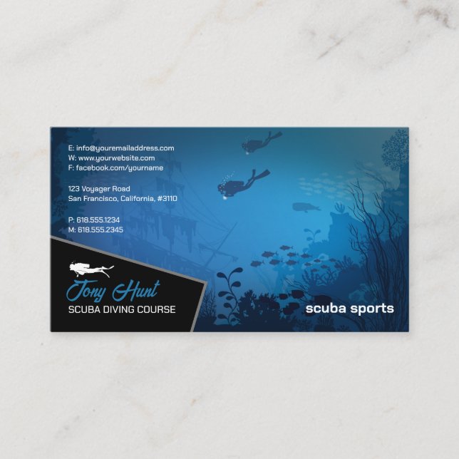 Dyningsinstruktör | Frogman | Kuba-sport Visitkort (Framsida)