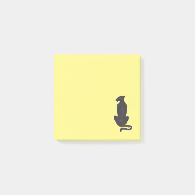 Dynor för Black Cat Silhouette-gult Post-it Block (Framsida)