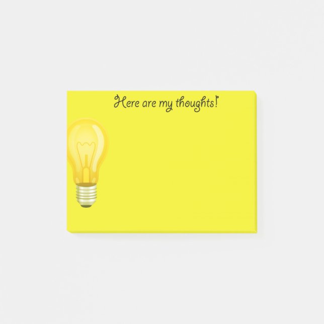 Dynor för gult Light Bulb Note Post-it Block (Framsida)