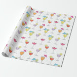 Dynthörande tropiska, färgstarka Cute Cocktail-dry Presentpapper<br><div class="desc">Den här söta designen med färgfulla tropiska drinkar har en enkel söt,  färglös vit,  drinkdrycksdrycker med tropisk sommarljus,  dryck paraplyglas,  vin-glasögon,  minimalistisk vit nycker,  födelsedagskalksprit för vuxen,  fyllnadsförråd,  rosa orange lila gult,  roligt,  lustigt humor,  gigantisk peppelfiltfest,  firande orettävling,  årsdag,  årsdag dag.</div>