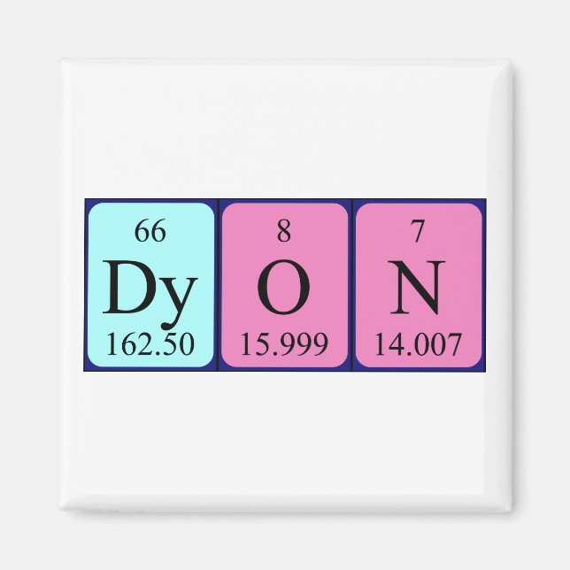 Dyon Periodisk magnet bord namn (Framsidan)