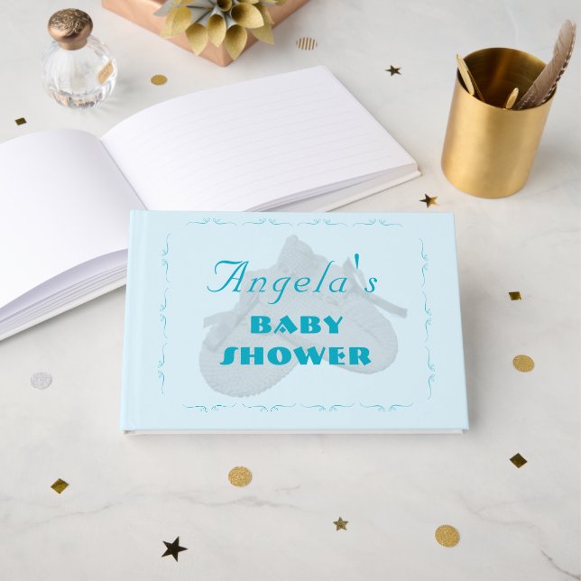 Dyrabundel Pojke Baby Shower  Gästböcker (Framsida öppen)
