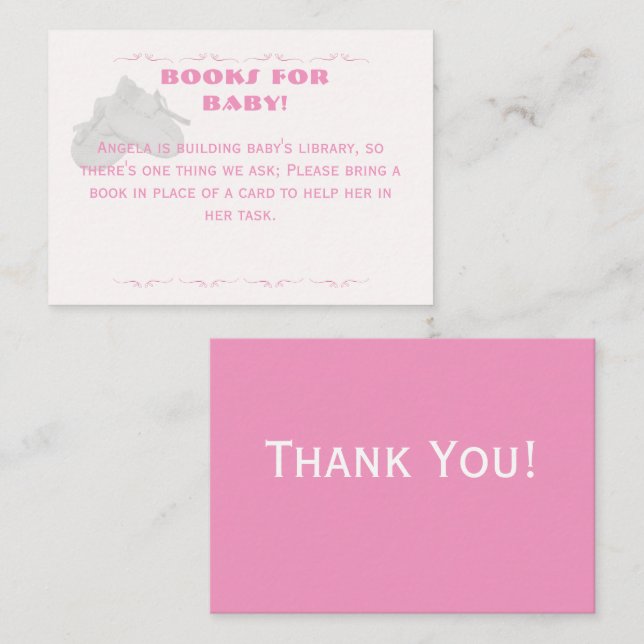 Dyrare paket flicka baby shower  tilläggskort (Fram/baksida)