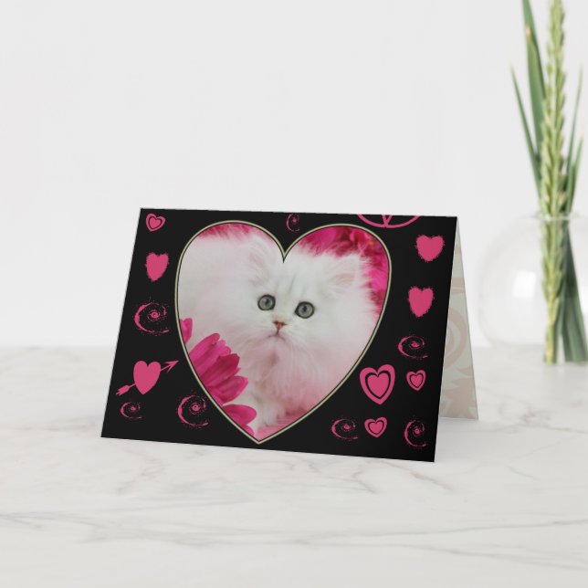 Dyrbar kattungekattvalentines day helgkort (Framsida)