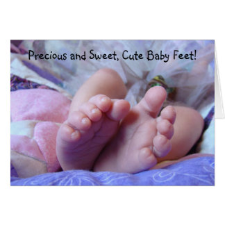 Dyrbar & söt gullig babyfot! Kortbabytoes Hälsningskort