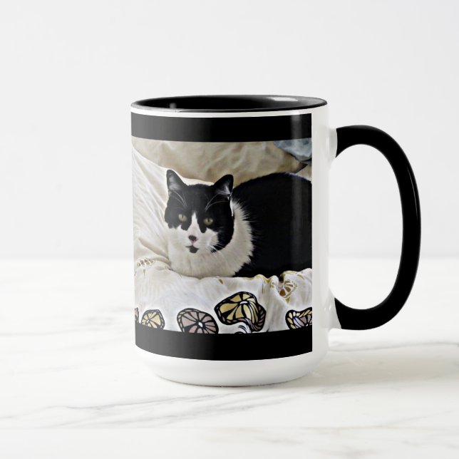 Dyrbar svartvit Milokaffemugg Mugg (Höger)