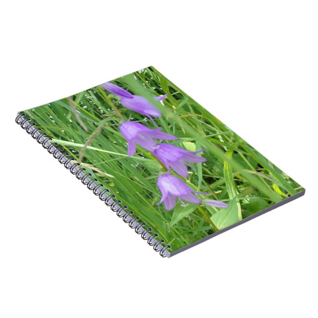 Dyrbara lila klockblommor Spiral anteckningsbok (Högra Sidan)
