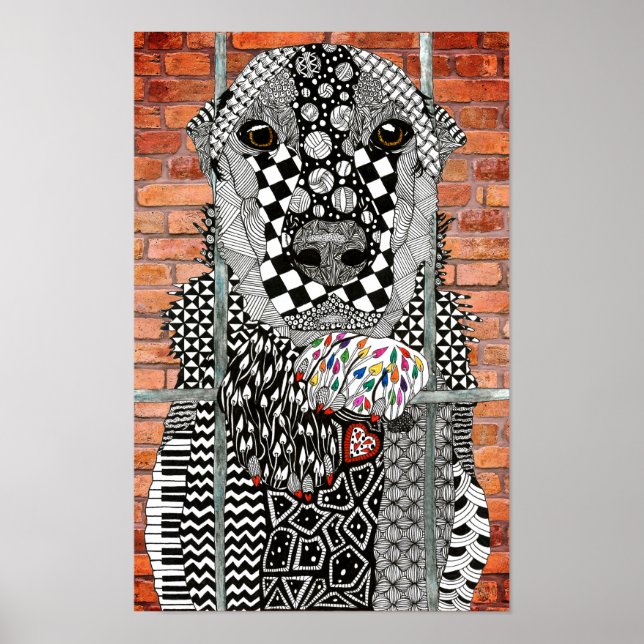 Dyrhem Hund Anammande Canvas Poster (Framsidan)