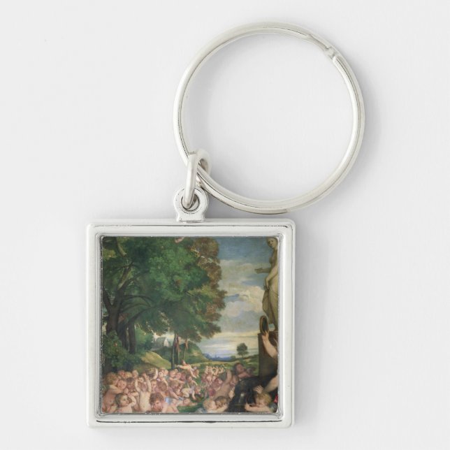 Dyrkanen av Venus, 1519 Fyrkantig Silverfärgad Nyckelring (Framsidan)