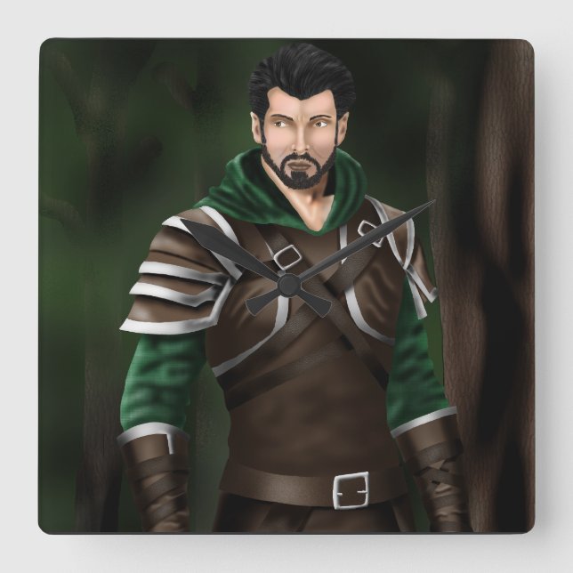 Dyron Skogsvaktarn Fyrkantig Klocka (Framsida)