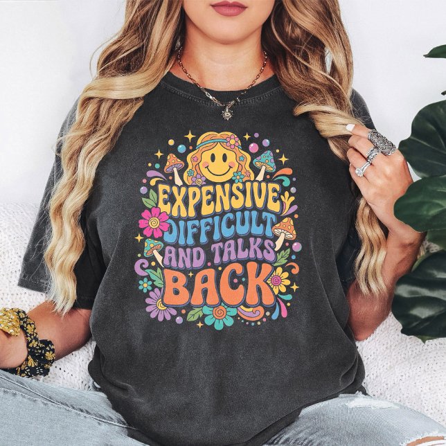 Dyrt Svårpratad Groovy Smiley T Shirt (Skapare uppladdad)