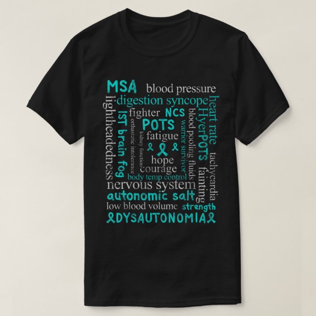 Dysautonomi Medvetenhet Månadsdysautonomipatienter T Shirt (Design framsida)