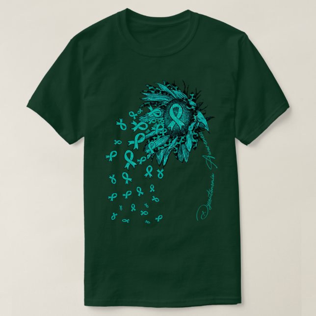 Dysautonomi Medvetenhet Solrosblommor fa T Shirt (Design framsida)
