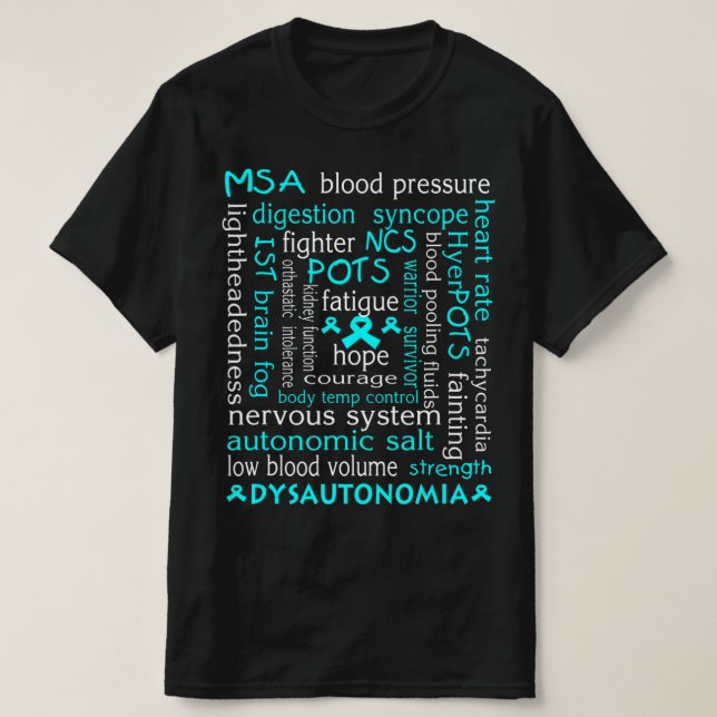 Dysautonomi Medvetenhet T-shirt Teal Ribbon Gift18 (Design framsida)