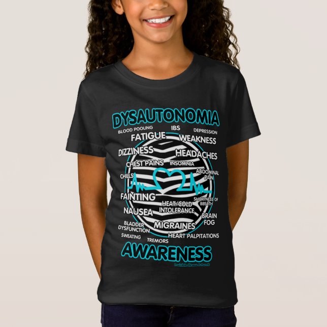 Dysautonomi Symptom T Shirt (Framsida)