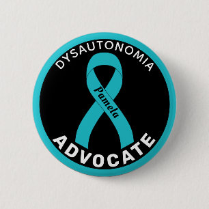 Dysautonomia Advocate Ribbon Black Button Knapp