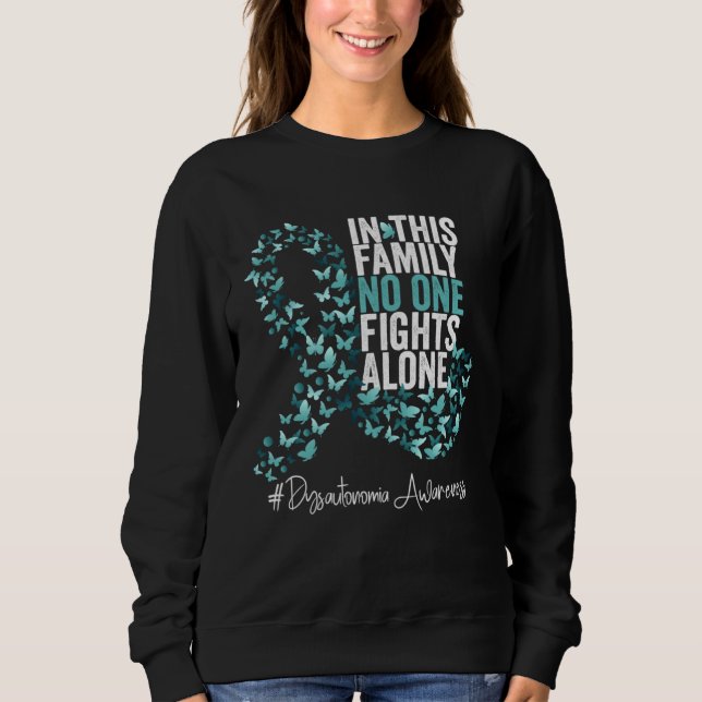 Dysautonomia Awareness Month Teal Ribbon T Shirt (Framsida)