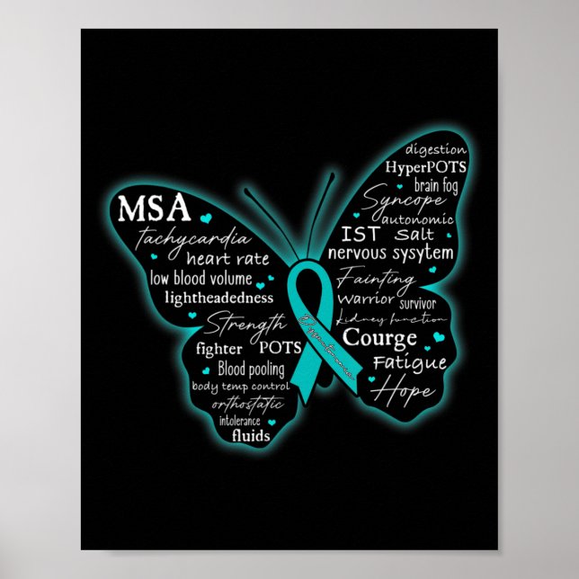 Dysautonomia Awareness POTS HyperPOTS NCS Månad T- Poster (Framsidan)