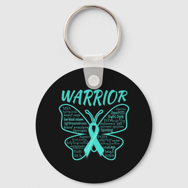 Dysautonomia Awareness POTS HyperPOTS NCS Warrior Nyckelring (Framsida)