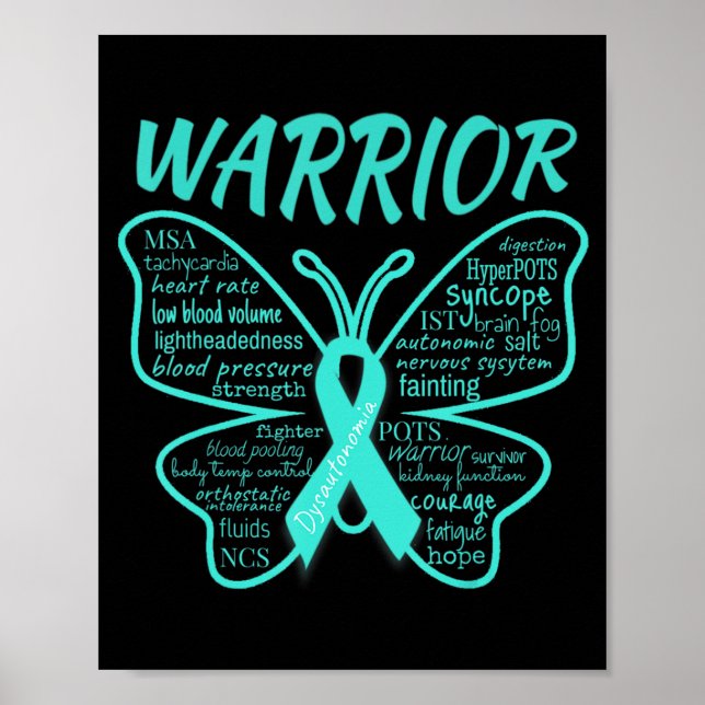 Dysautonomia Awareness POTS HyperPOTS NCS Warrior Poster (Framsidan)