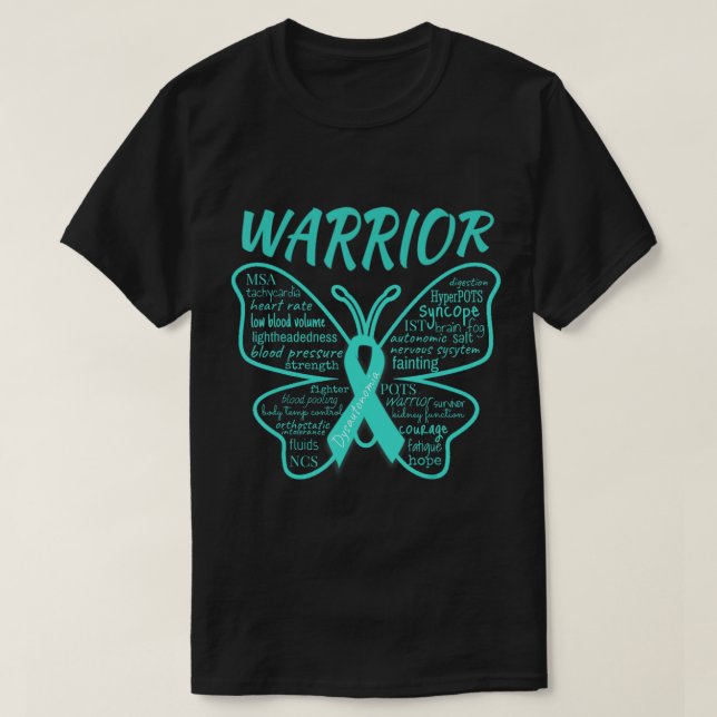 Dysautonomia Awareness POTS HyperPOTS NCS Warrior T Shirt (Design framsida)