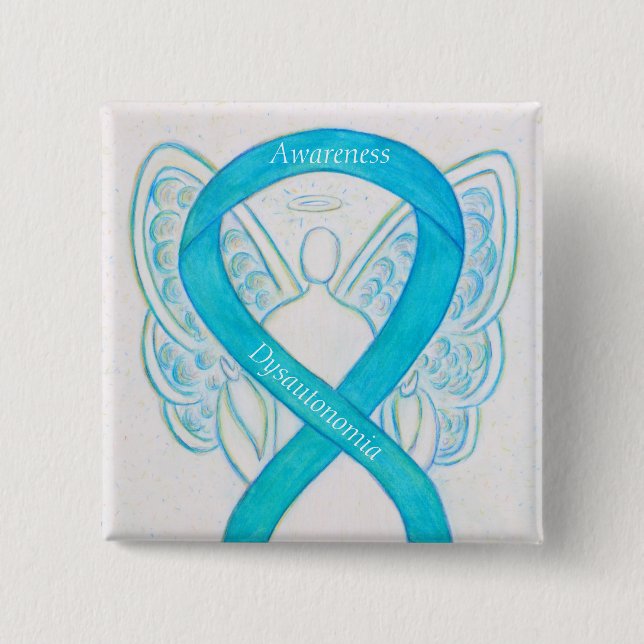 Dysautonomia Awareness Ribbon Angel Button Stift Knapp (Framsida)