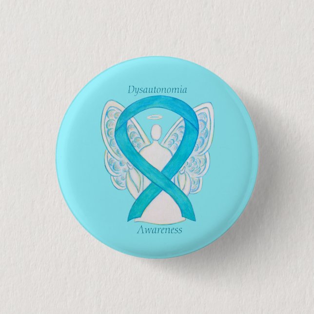 Dysautonomia Awareness Ribbon Angel Pin Buttons Knapp (Framsida)