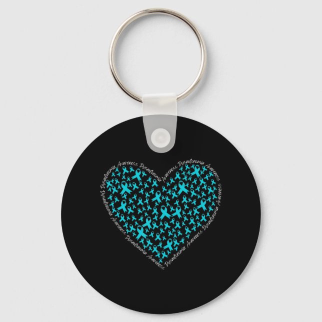 Dysautonomia Awareness, Teal Ribbon POTS Warrior T Nyckelring (Framsida)