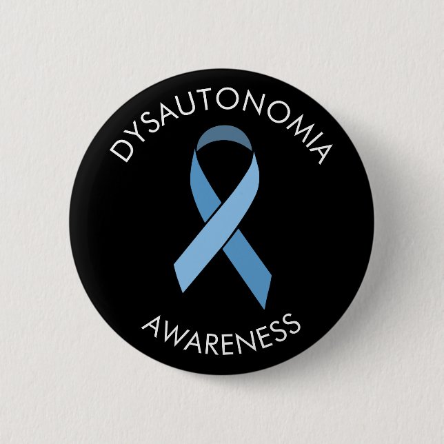 Dysautonomia Blue Awareness Ribbon Pin Knapp (Framsida)