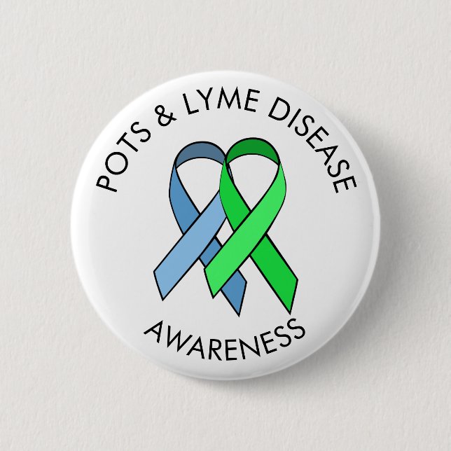 Dysautonomia och Lyme Disease Awareness Ribbon Pin Knapp (Framsida)
