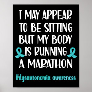 Dysautonomia POTS Turkos Ribbon Autonomic Dysfu Poster
